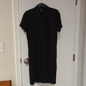 Club Monaco Black Knit Button Down Dress Size L